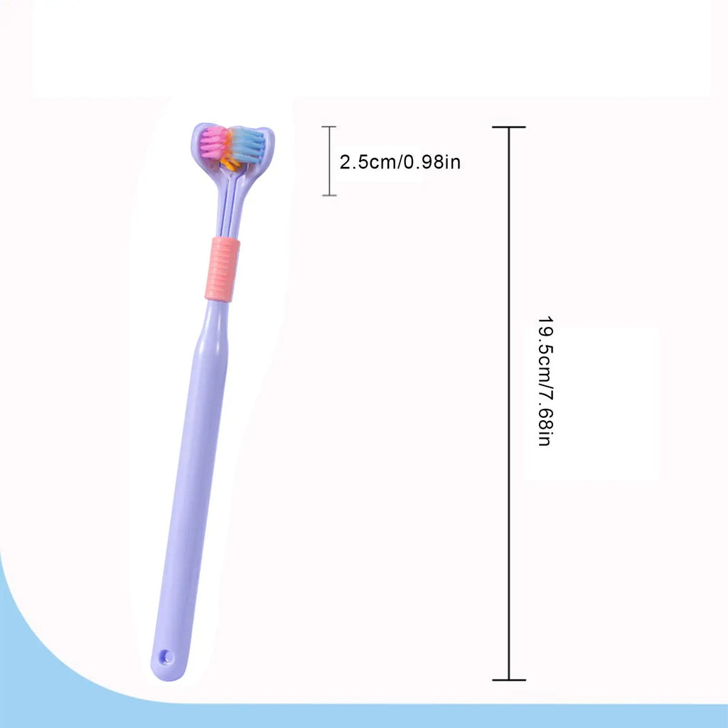 3-Sided Soft Bristle Toothbrush with Tongue Scraper Manual Toothbrush QXL