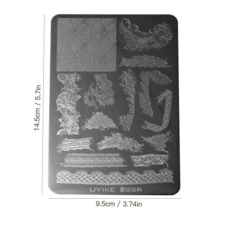 Lace Nail Stamping Plate | Stainless Steel DIY Manicure Tool Nail Stamping Plate QXL