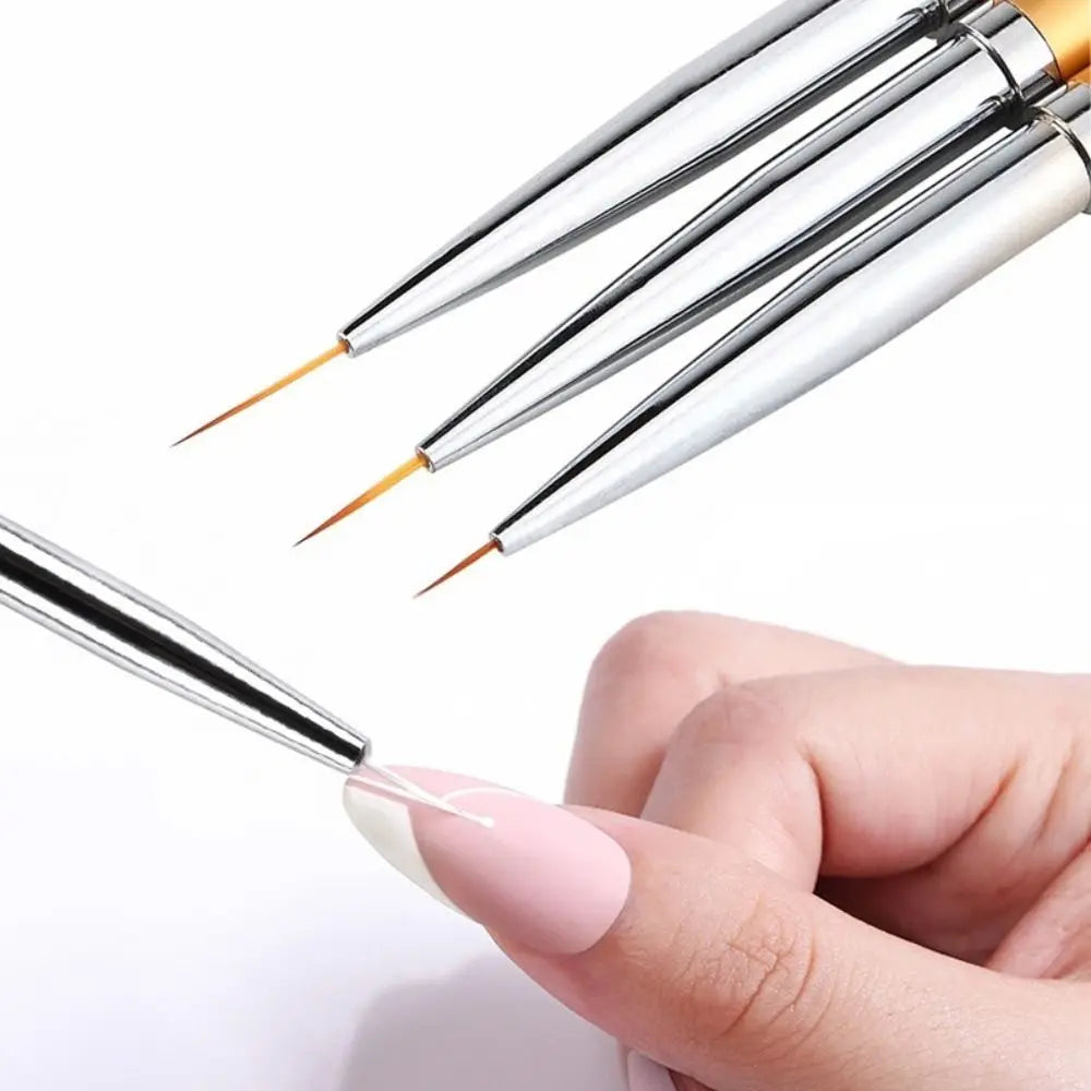 3-Pack Nail Art Liner Brushes | French Stripe & UV Gel Set Nail Art Liner Brush QXL