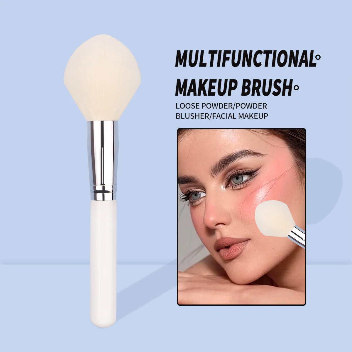 KOSSHOW Makeup Brush | Powder, Blush & Highlight – Wood Handle Face Makeup Brush QXL Ivory