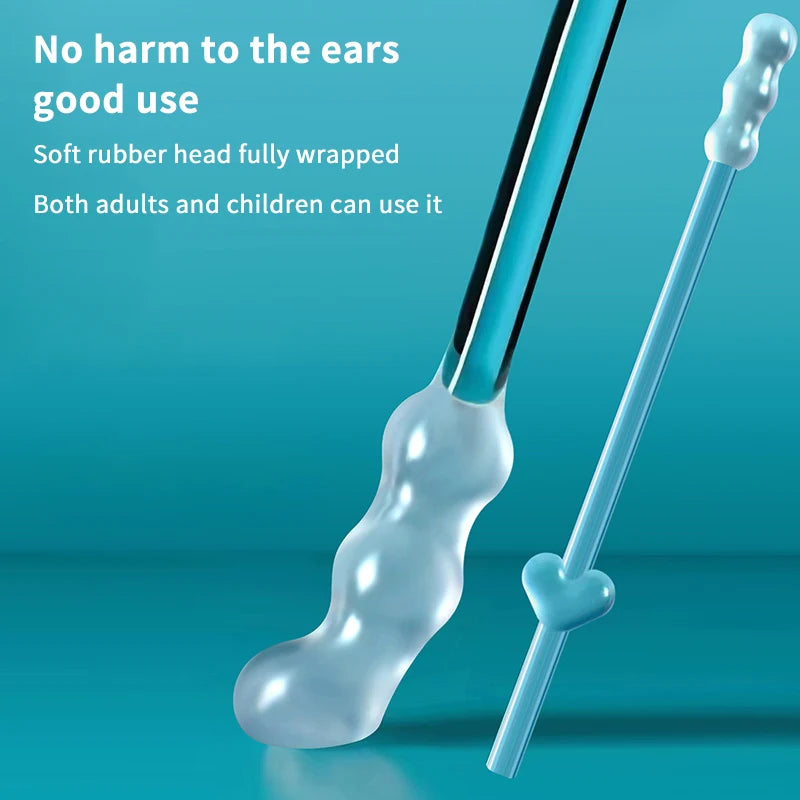 24-Pack Silicone Sticky Earwax Remover Swabs | Disposable Ear Cleaner Ear Cleaning Swabs QXL