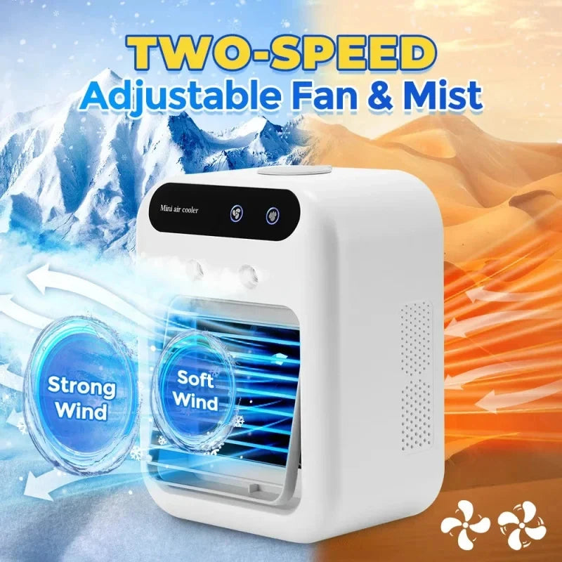 Mini 3-in-1 Portable Evaporative Air Cooler Fan & Humidifier Portable Evaporative Cooler QXL
