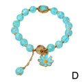 Daisy Flower Beaded Bracelet | Bohemian Crystal Elastic Women Beaded Bracelet QXL D