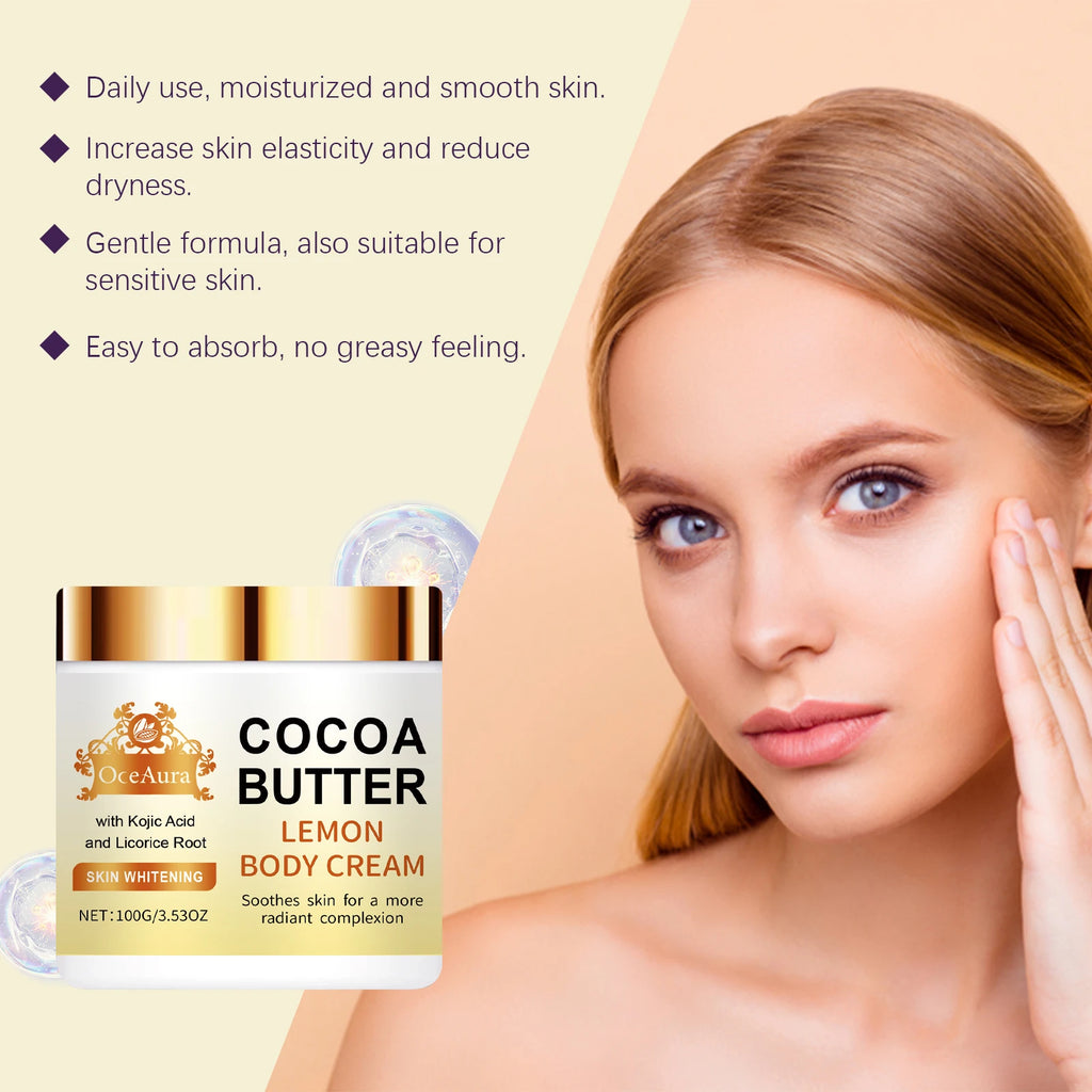 OceAura Lemon & Cocoa Butter Brightening Face Cream | Moisturizer Face Moisturizer Cream QXL