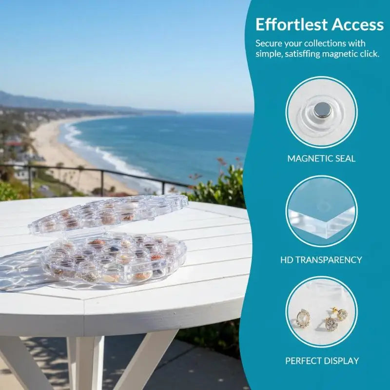 Seashell Acrylic Storage Box | Transparent Jewelry Display Case Acrylic Display Box QXL