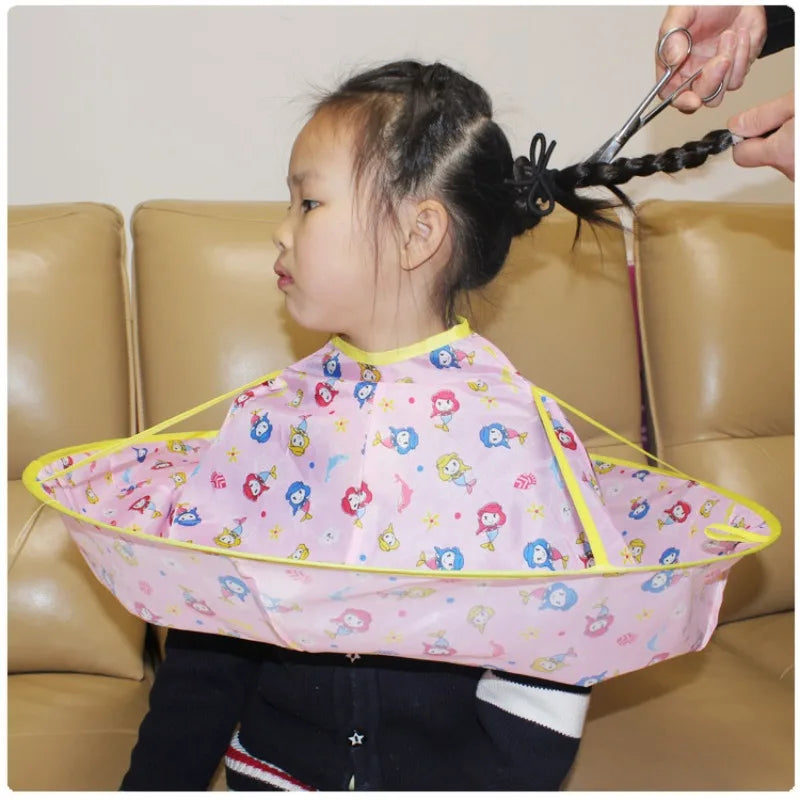 Kids Hair Cutting Cape Cartoon Umbrella Apron – 60cm Hair Cutting Cape QXL