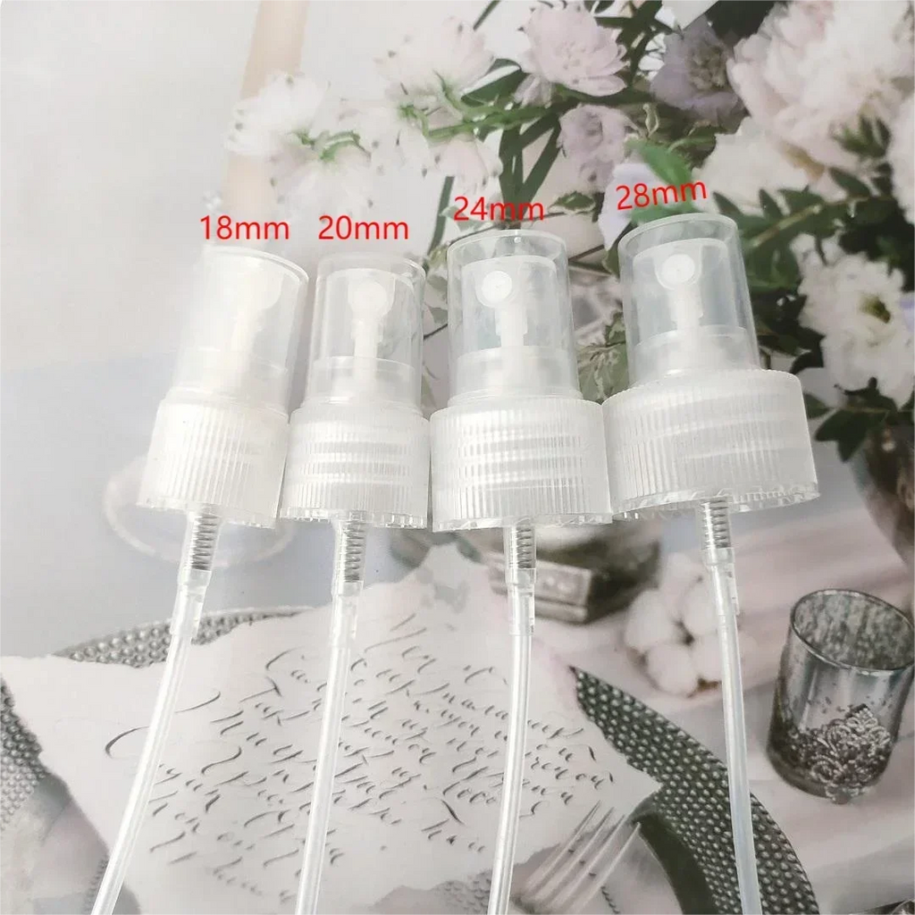 10-Pack Fine Mist Spray Pump Caps 18/20/24mm – 410 Plastic Spray Pump Cap QXL 24mm Clear Plastic Lid