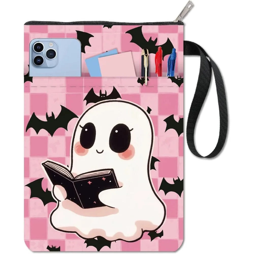 Pink Bat Book Sleeve | Washable Fabric Cover with Zipper Fabric Book Sleeve QXL AECH04-19209