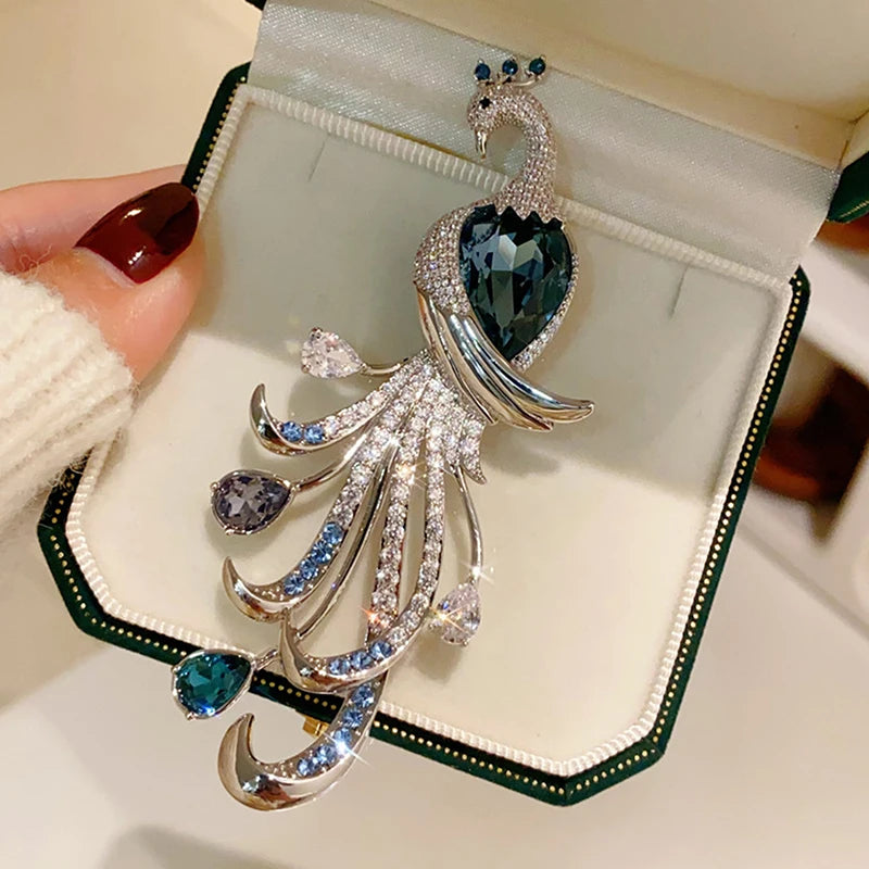 Peacock Rhinestone Brooch for Women | Elegant Fashion Pin Fashion Brooch QXL