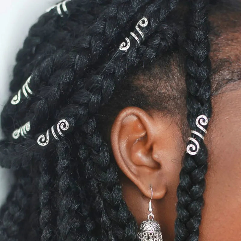 5-Pack Shell & Tree Dreadlock Beads Hair Cuffs | Gold Rings Dreadlock Hair Cuffs QXL