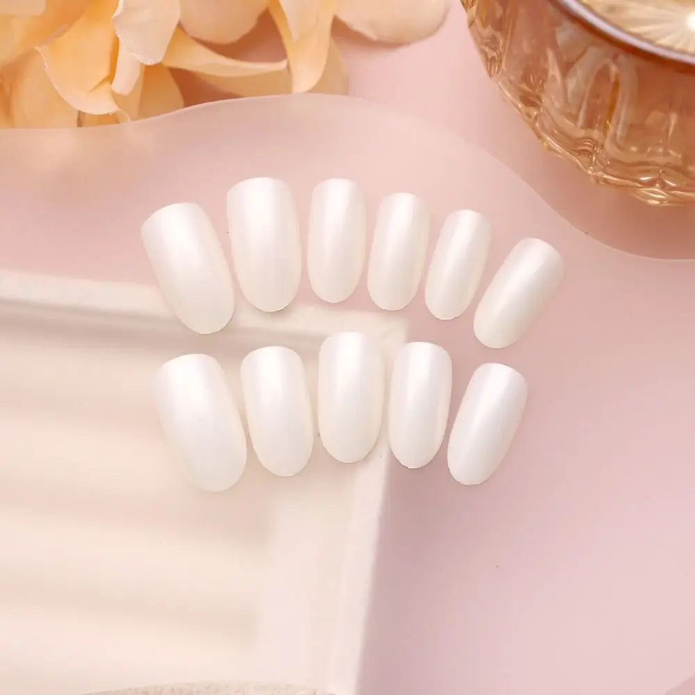 Almond Long False Nails French White Edge Tips 24/30pc DIY False Nail Tips QXL