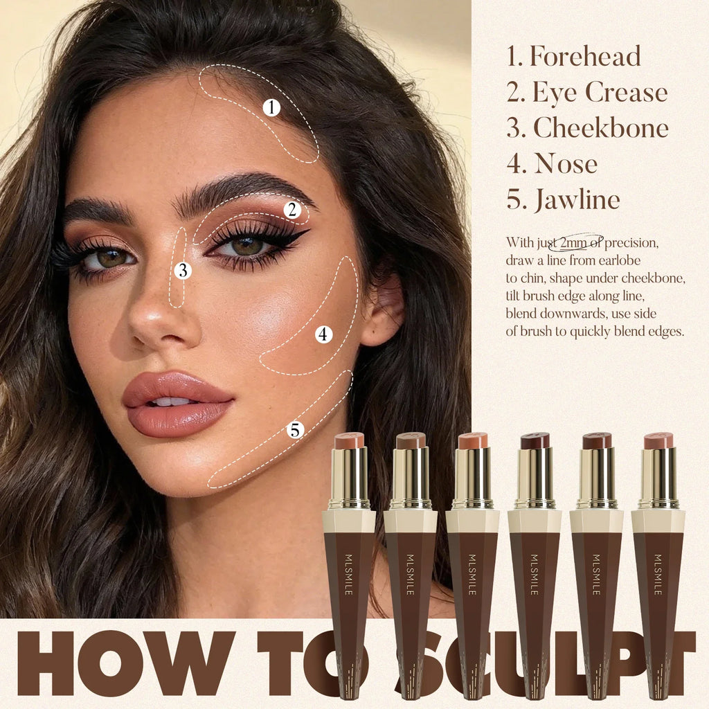 Velvet Cream Contour Stick & Brush | Waterproof, All Skin Tones Cream Contour Stick QXL