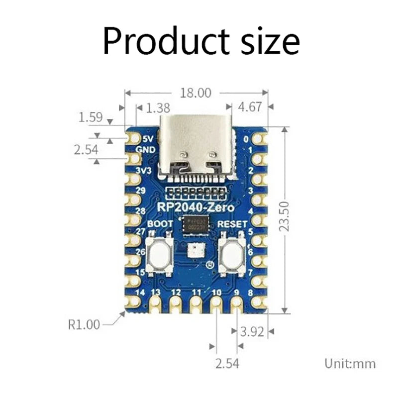 RP2040-Zero Raspberry Pi Pico Microcontroller Dev Board Microcontroller Dev Board QXL