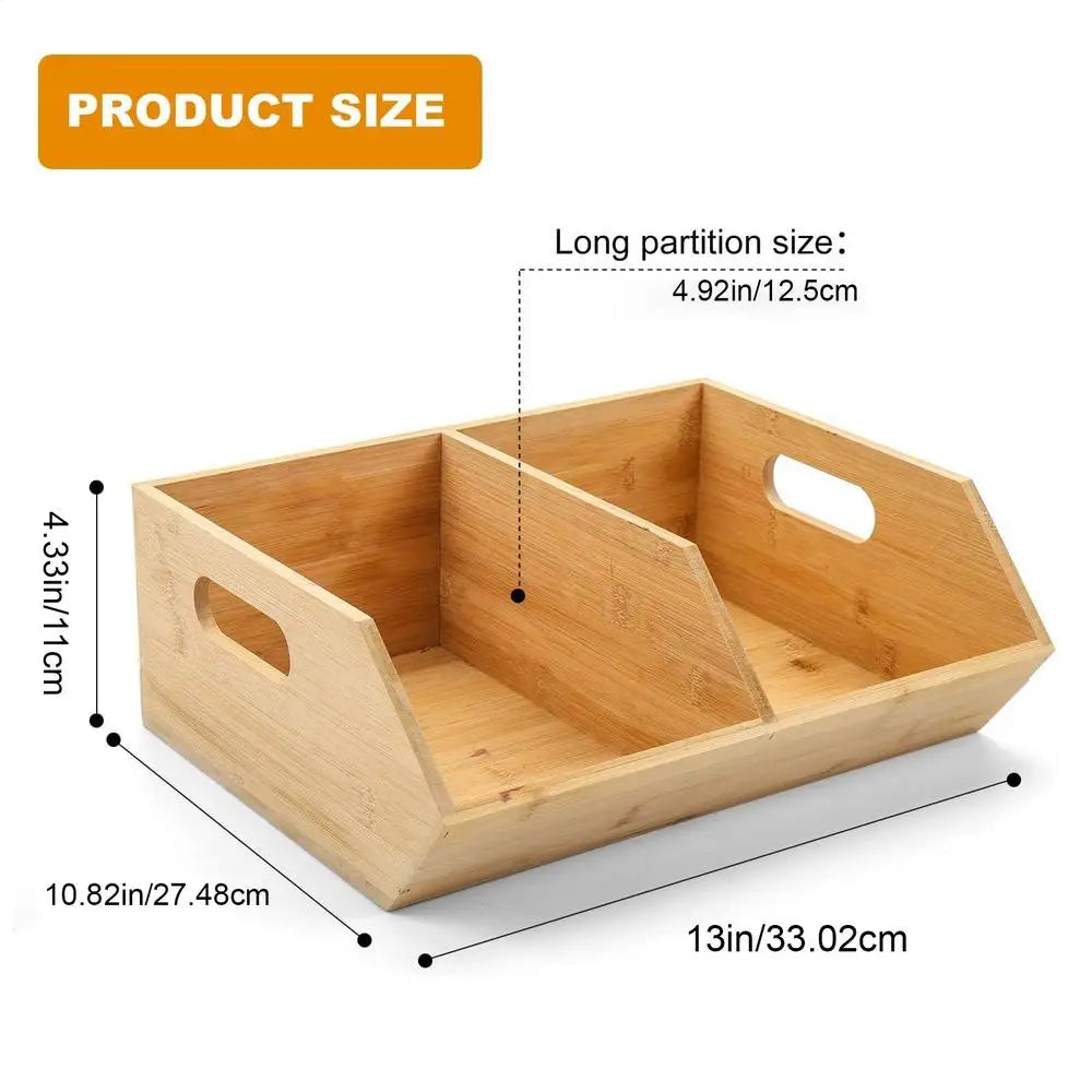 Stackable Wooden Pantry Storage Bins | Kitchen Organizer Pantry Storage Bin QXL wooden