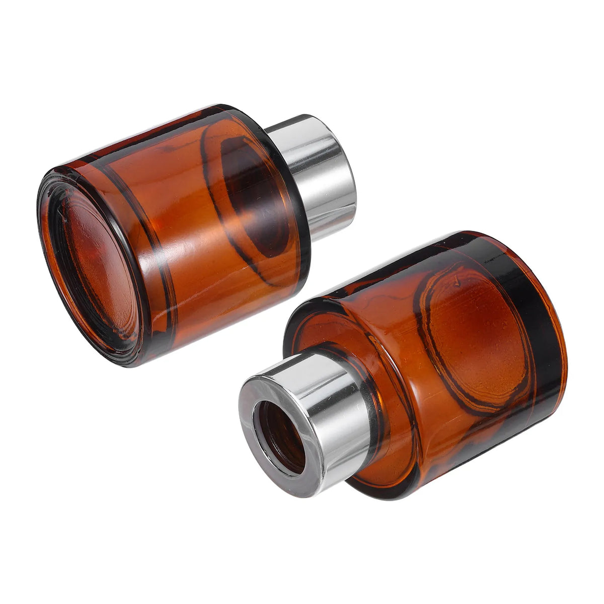 2-Pack 50ml Refillable Glass Aromatherapy Diffuser Bottles Glass Diffuser Bottle QXL Default Title