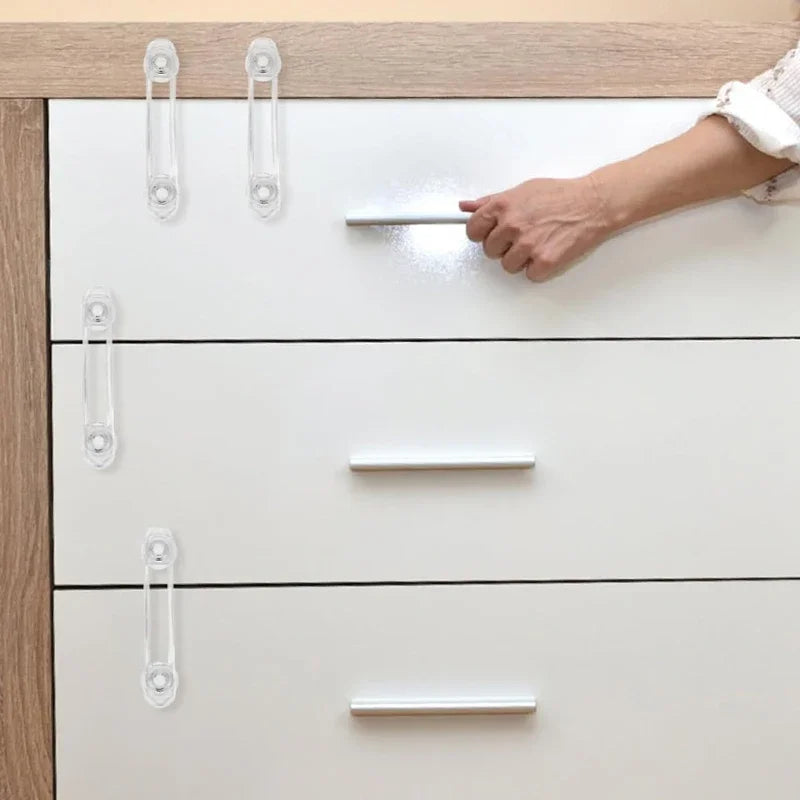 Baby Cabinet & Drawer Safety Locks – Transparent Strap 3/5 Pack Baby Safety Lock QXL