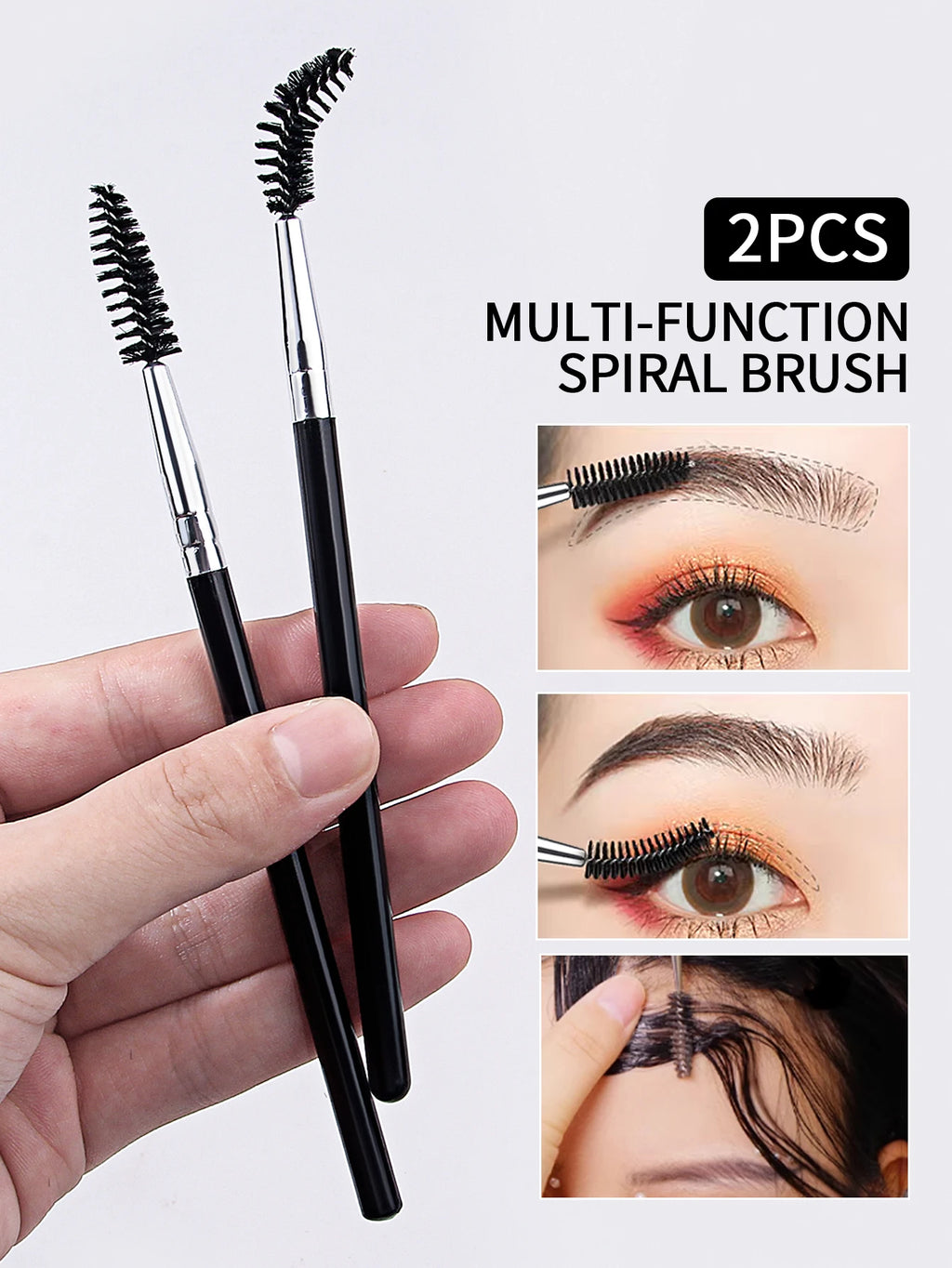2-Pack Curved Spoolie Brush Set | Brow & Lash Tool Spoolie Brush Set QXL