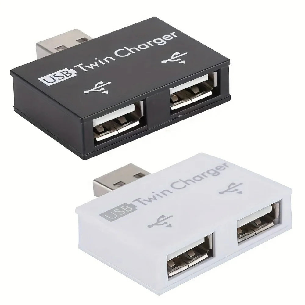 Mini USB 2.0 Hub Splitter – 1 to 2 Port Adapter for PC & Laptop USB Hub Splitter QXL