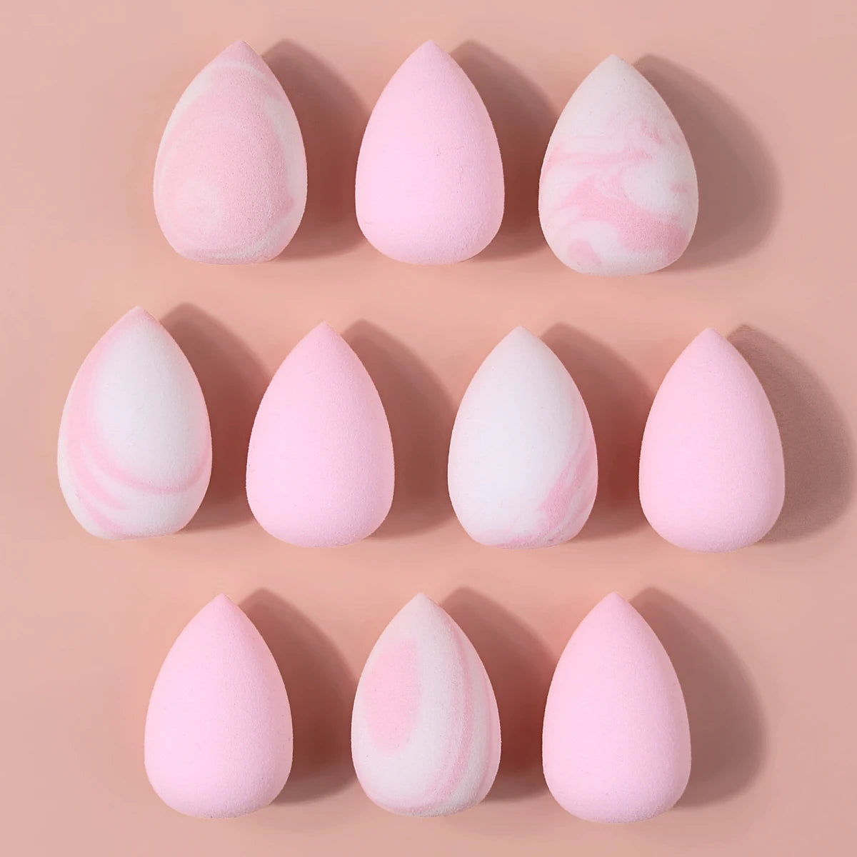 10-Pack Mini Pink Teardrop Makeup Sponges – Concealer & Under Eye Makeup Sponge Set QXL