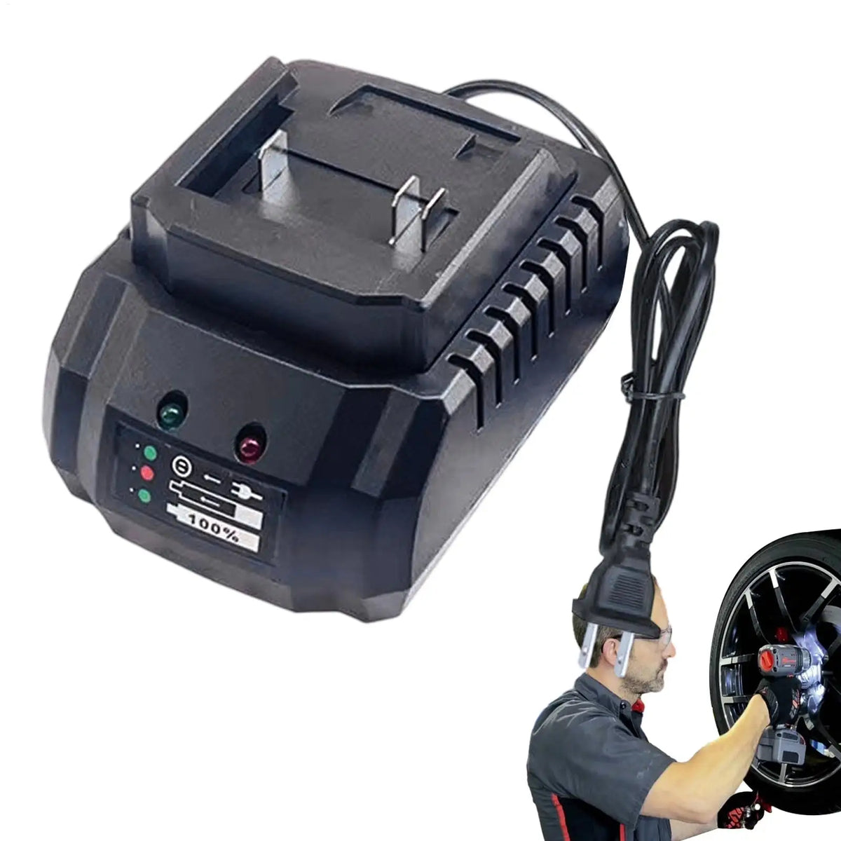 21V Lithium Battery Charger for Electric Drill, Wrench & Grinder Power Tool Charger QXL