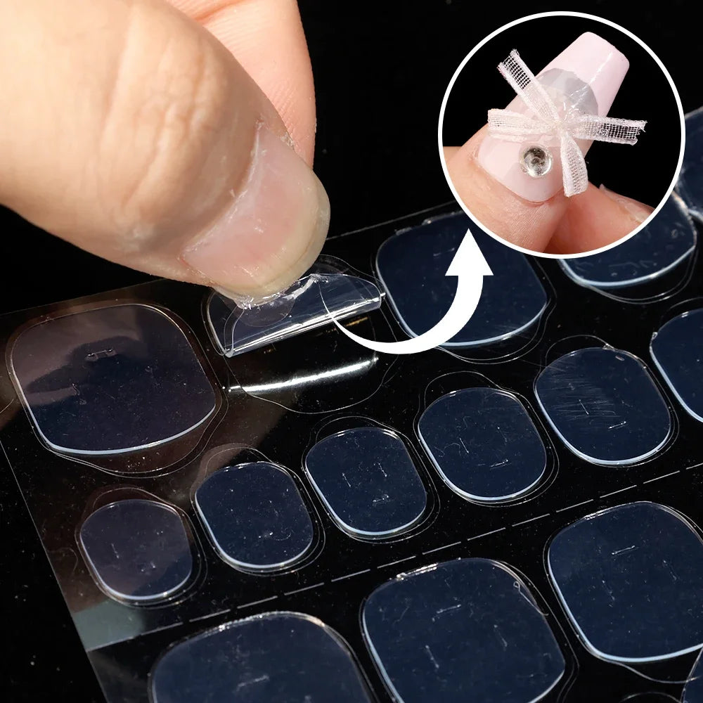 UV Jelly Nail Adhesive Tabs 20-Sheet | Waterproof False Nail Glue Nail Adhesive Tabs QXL