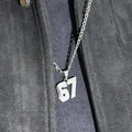 Number 67 Pendant Necklace | Stainless Steel Unisex Chain Pendant Necklace QXL Default Title