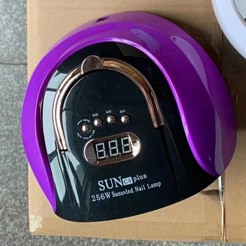 256W UV LED Nail Lamp | Smart Sensor Gel Nail Dryer UV LED Nail Lamp QXL purple-EU plug