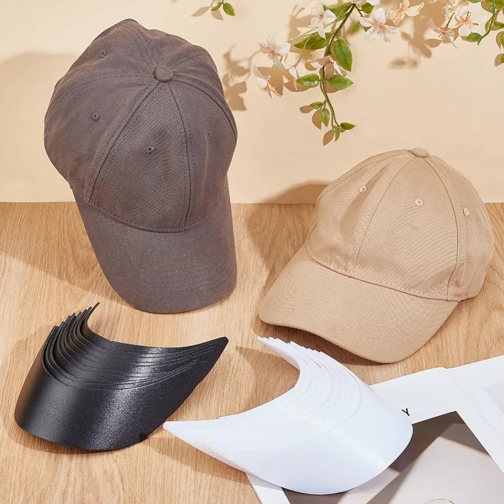 Baseball Cap Visor Inserts 20-Pack | Black & White Hat Shapers Hat Brim Shaper QXL