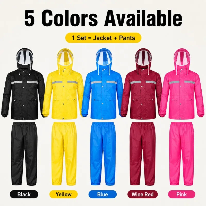 Waterproof Rain Suit | Jacket & Pants with Reflective Strips Waterproof Rain Suit QXL