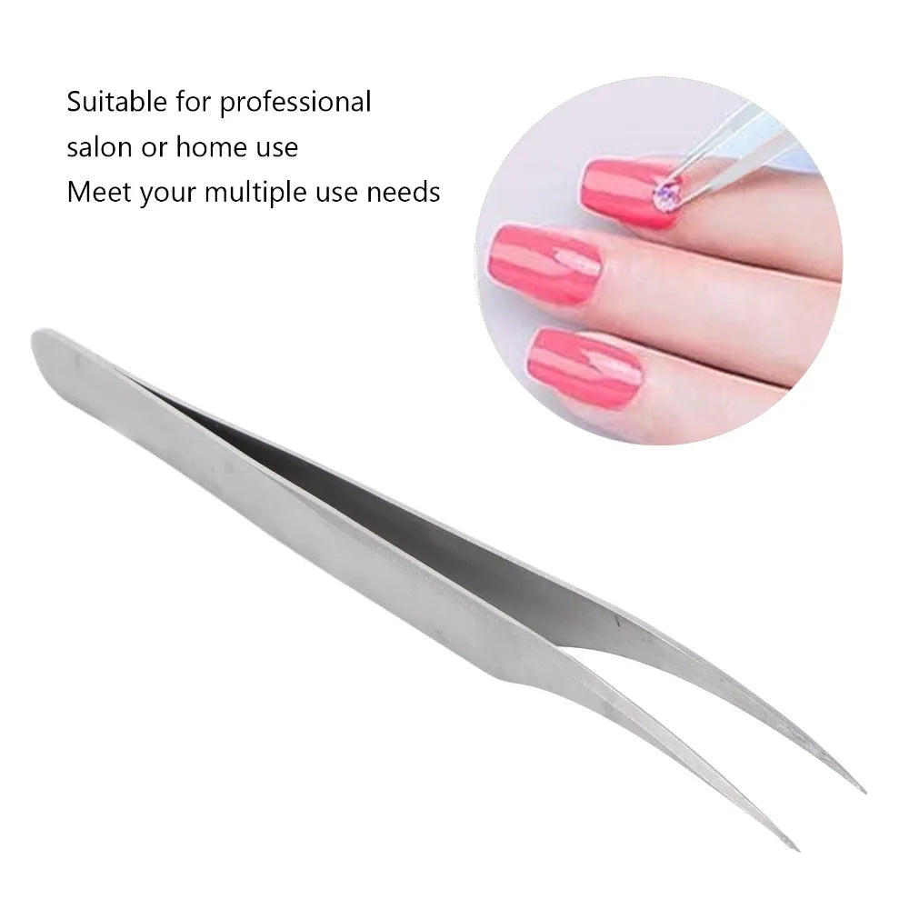 Dolphin Curved Tip Stainless Steel Nail Art Tweezers 125mm Nail Art Tweezers QXL