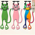 3-Pack 2D Acrylic Cat Bookmarks | Colorful Page Markers Novelty Bookmarks QXL 3pcs