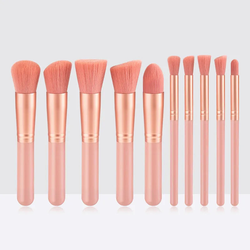 10-Piece Mini Makeup Brush Set | Foundation Blush Eyeshadow Makeup Brush Set QXL