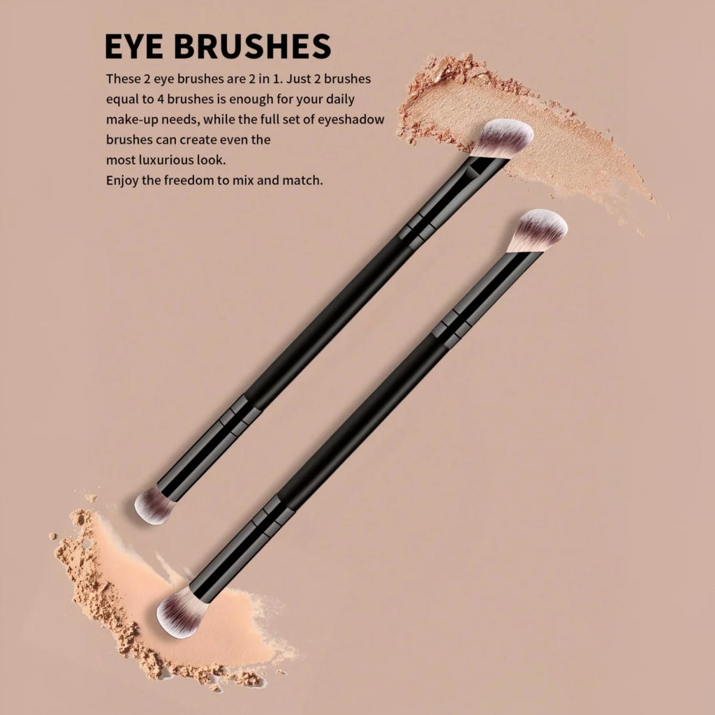 LUXEBLEND 6-Pc Dual-Ended Travel Makeup Brush Set Makeup Brush Set QXL