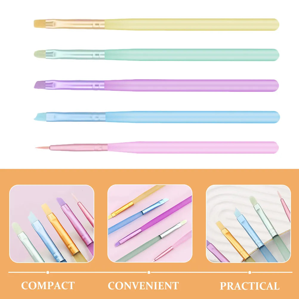 5-Piece Nail Art Brush Set | Manicure Painting Tools Kit Nail Art Brushes QXL