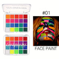 VERONNI 20-Color UV Neon Face & Body Paint Palette | Black Light UV Neon Body Paint QXL 01