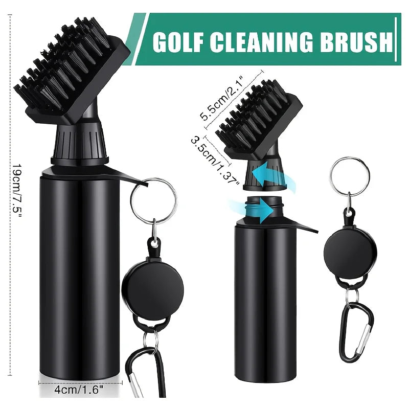 Retractable Golf Club Cleaning Brush | Water Spray & Hook Golf Club Brush QXL
