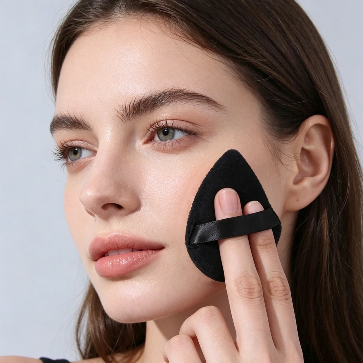 KOSSHOW 2-Pc Powder Brush & Puff Set – Blush & Bronzer Makeup Brush Set QXL