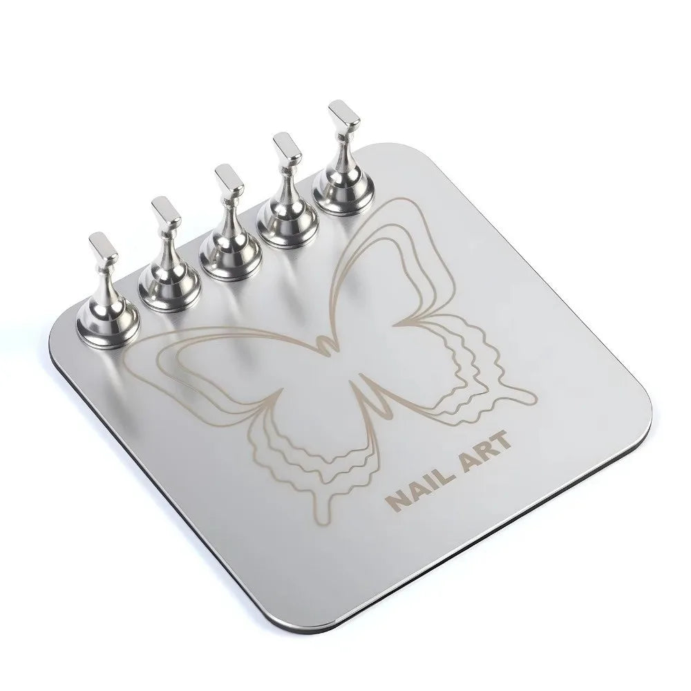 Heart 2-in-1 Nail Holder & Mixing Palette | Alloy Nail Stand Nail Art Stand QXL
