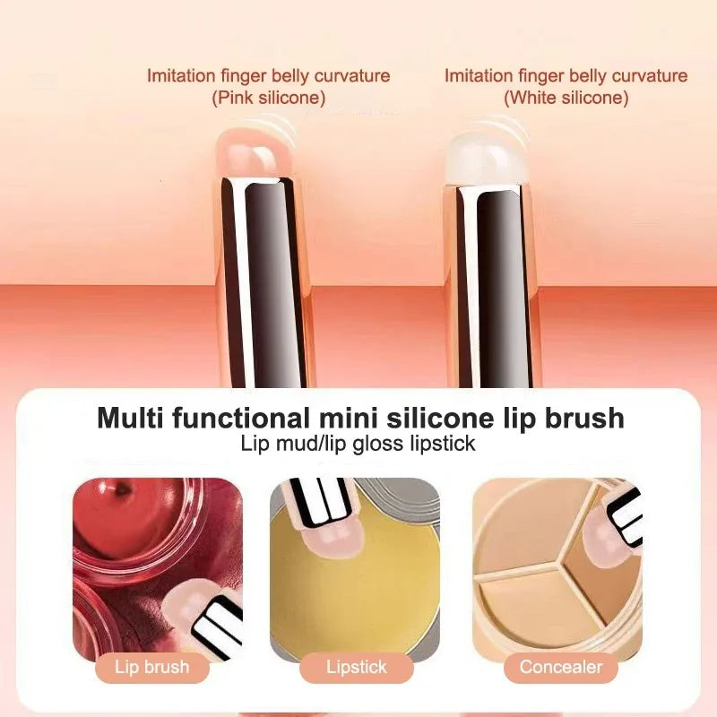 Silicone Lip Brush with Cap | Round Head Makeup Applicator Silicone Lip Brush QXL