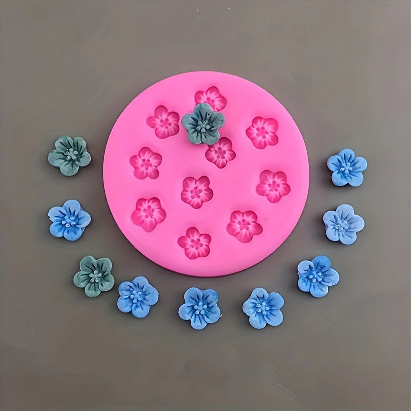 2-Pack Mini Peach Blossom Silicone Mold | Fondant & Cake DIY Silicone Craft Mold QXL