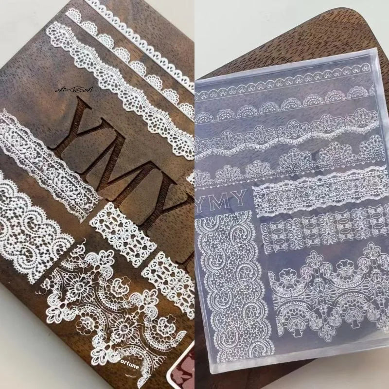 3D Silicone Nail Mold | Lace & Ribbon DIY Nail Art Template Silicone Nail Mold QXL