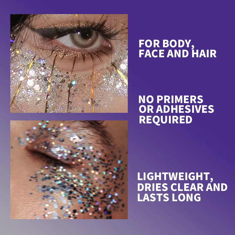 VERONNI Mermaid Sequin Body Glitter Gel | Festival & Party Body Glitter Gel QXL