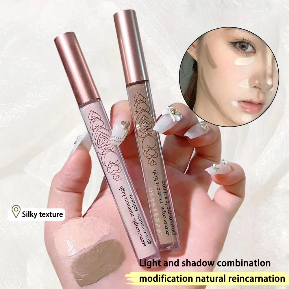 HISYI Highlighter Stick | Glitter Liquid Shadow & Concealer Highlighter Concealer Stick QXL
