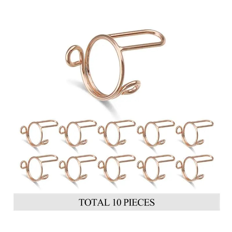 10-Pack Adjustable Thin Nail Rings | Fingertip Covers for Women Nail Rings Set QXL Rose Gold