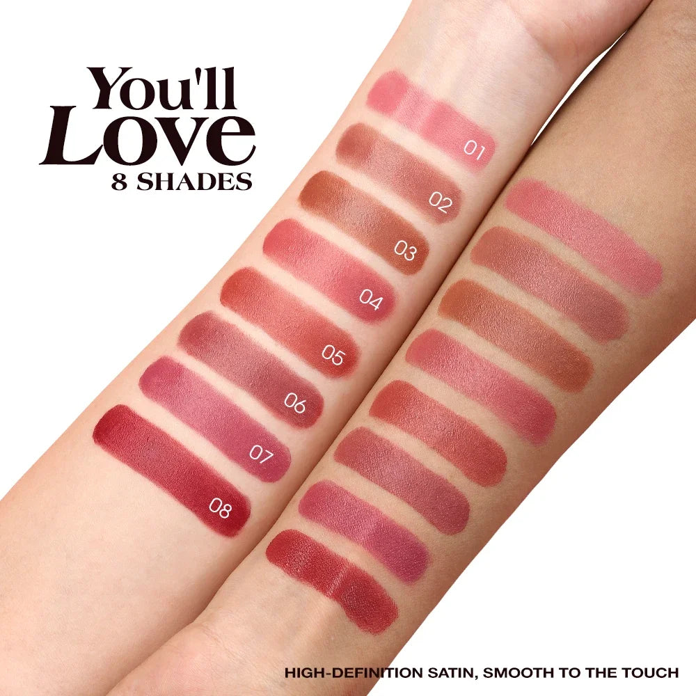 O.TWO.O Hydrating Satin Lipstick | Long-Lasting Glowing Finish Satin Lipstick QXL