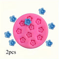 2-Pack Mini Peach Blossom Silicone Mold | Fondant & Cake DIY Silicone Craft Mold QXL 2pcs