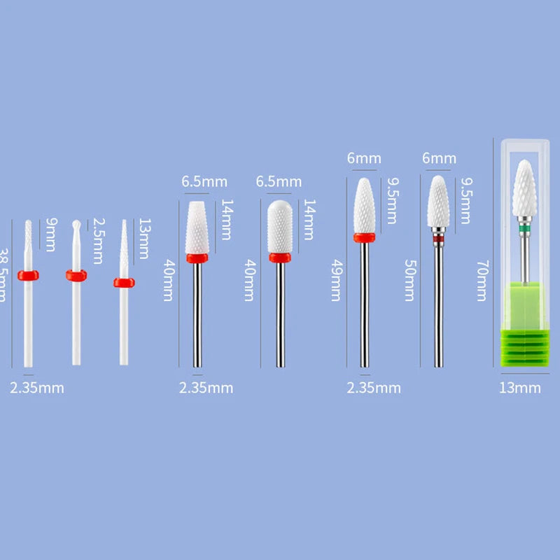 Ceramic Nail Drill Bit | Electric Manicure Grinding Head Nail Drill Bit QXL