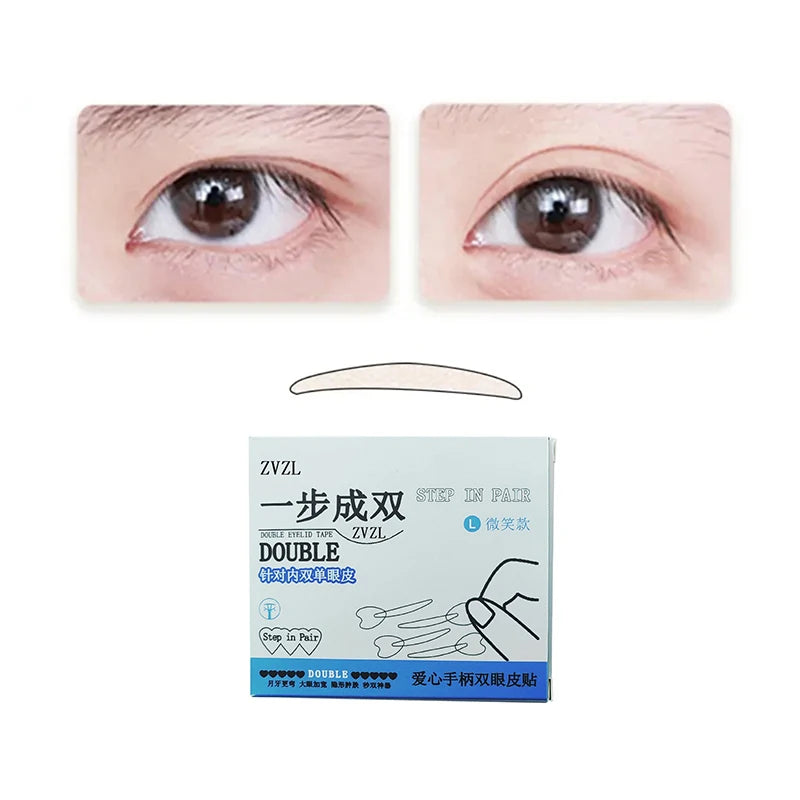 128-Pc Double Eyelid Tape Stickers with Handle | Invisible Eyelid Tape Stickers QXL Blue