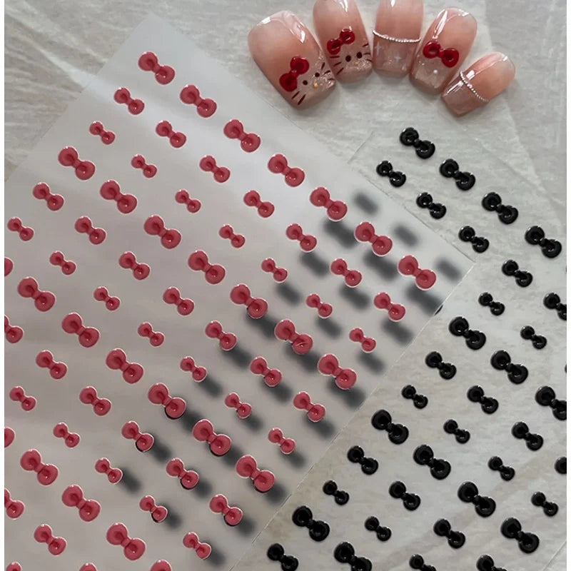 5D Bowknot Nail Art Stickers | Self-Adhesive Bow Decals Nail Art Stickers QXL