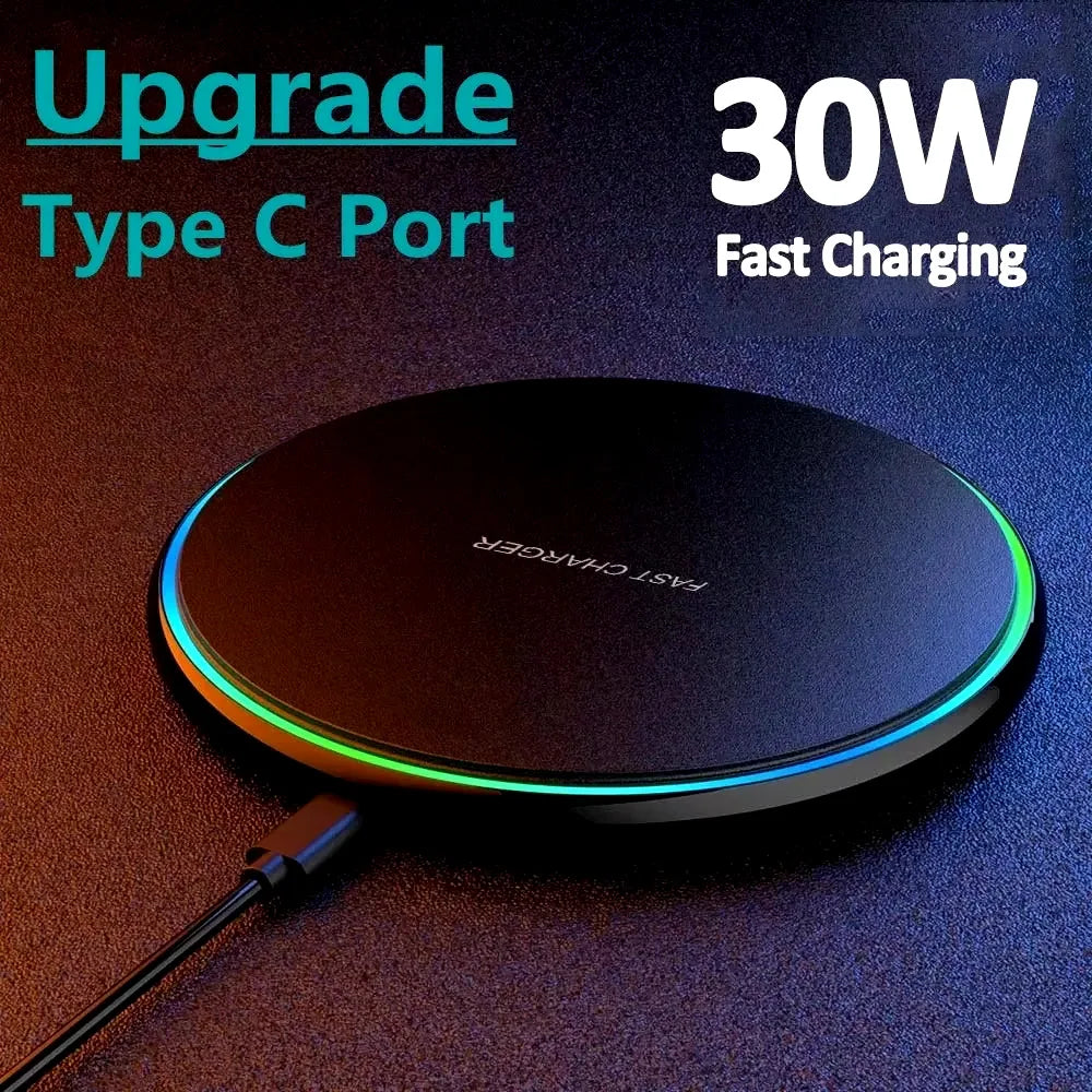 30W Wireless Fast Charging Pad | iPhone & Samsung Wireless Charging Pad QXL
